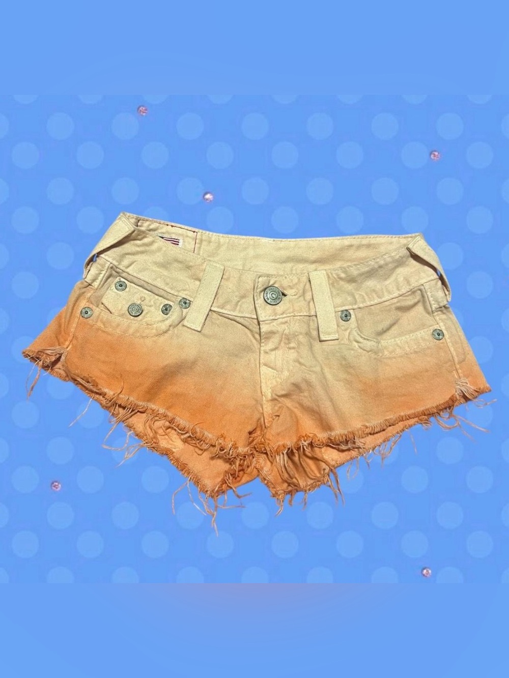 Vintage True Religion low rise ombré shorts